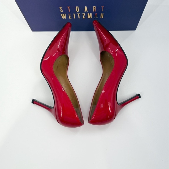 Stuart Weitzman Princess Red Patent Leather Pumps Women’s Size 7.5N - Picture 4 of 15